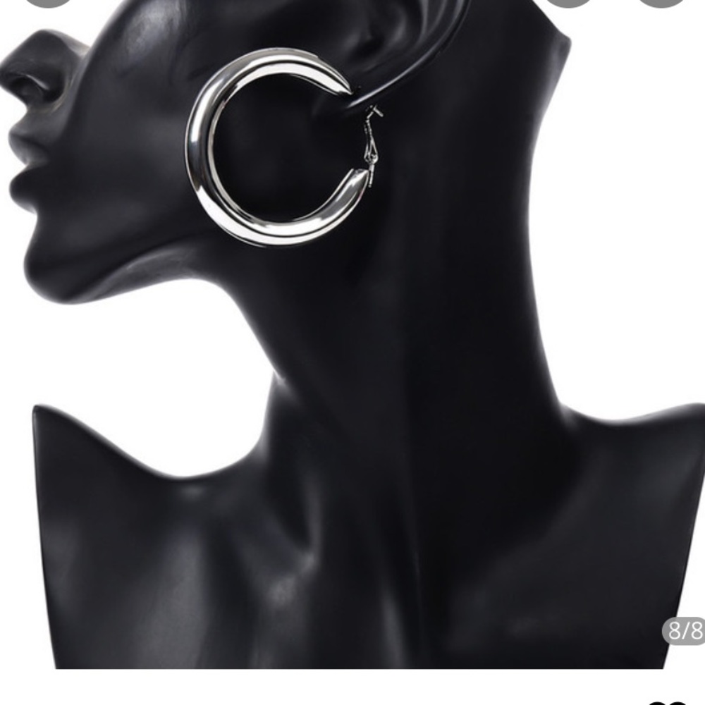 Silver big tubed hoops